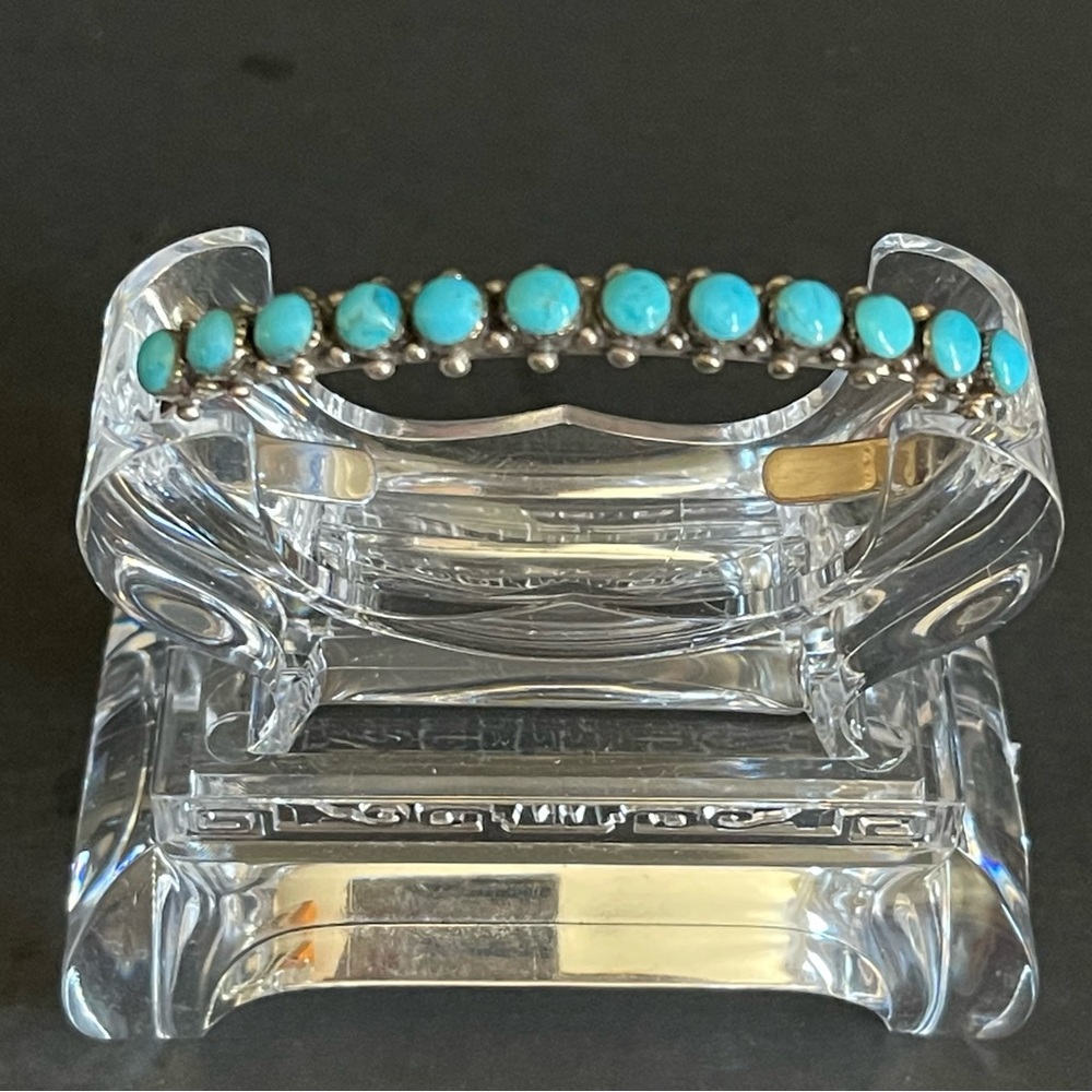T philippines 925 sterling silver turquoise cuff bangle.